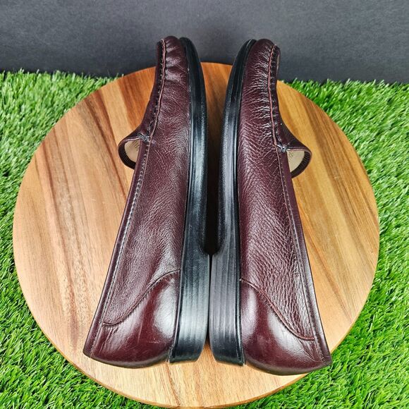 SAS Simplify Moc Toe Comfort Slip On Loafer Leather Burgundy Wine Women's 9.5 N - Picture 10 of 10
